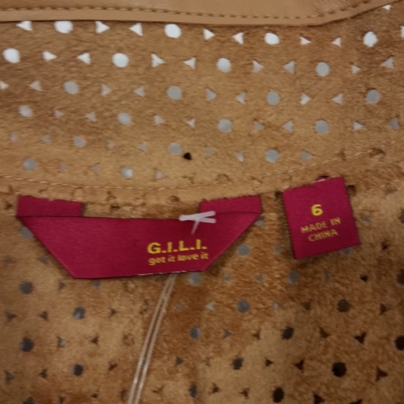 G.I.L.I. Perforated Faux Leather Jacket 6 Nwot - Picture 5 of 8